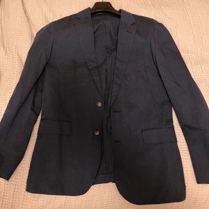 J Crew Navy Ludlow Slim Fit Unstructured Cotton Linen Suit- 41R and 34W x 32L